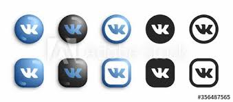 Vk Vkontakte Vector Icons Set In Modern 3d And Black Flat Style Isolated On White Background Popular Social Medi In 2020 Icon Set Vector Icon Set Social Media Network