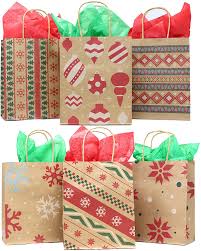 Great gifts for coworkers aro… | christmas decor, crafts &. Amazon Com 24 Christmas Kraft Gift Bags With Assorted Christmas Prints For Kraft Holiday Paper Gift Bags Christmas Goody Bags Xmas Gift Bags Classrooms And Party Favors By Joiedomi Home Kitchen