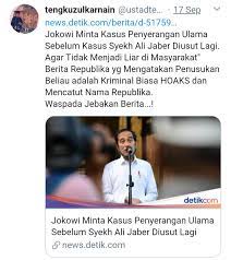 Regional.kompas.com  comments  [see. Sempat Ikut Sebar Meme Hoaks Jokowi Ustadz Tengku Zul Waspada Jebakan Berita