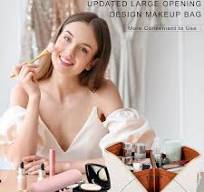 Beauty Case Donna,Trousse Trucchi Donna Borsa Cosmetica da Viaggio in  Aggiornata Pelle PU,Borsa Porta Trucchi da Toilette Makeup Bag ...