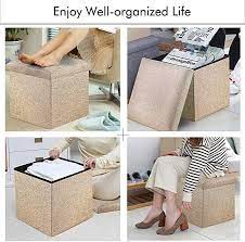 Amazon Com Storage Ottoman Cube Folding Ottomans With Storage Foot Rest Stool Seat Foldable Stora Storage Cube Ottoman Storage Ottoman Folding Storage Ottoman