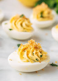 Italian Deviled Eggs With Garlic And Basil Recipe Recipes Deviled Eggs Food