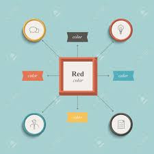 flowchart workflow chart flat design retro color style