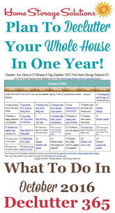 October Declutter Calendar 15 Minute Daily Missions For Month Home Storage Solutions Declutter Organize Declutter