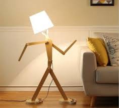 Creative And Unique Light Stand With Beige And White Wall Color Combo For Warm And Cozy Living Room Design Diy Floor Lamp Wood Floor Lamp Wooden Floor Lamps