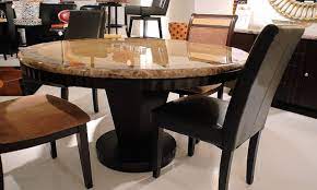 Classy dining room set, featuring a rounded table with a granite tabletop, a beautiful rounded design, and a strong base. Granite Top Dining Table You Ll Love In 2021 Visualhunt