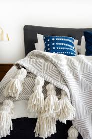 Black And White Striped Throw Blanket Diy Giant Tassel Throw Blanket Brepurposed Blanket Blanket Diy Home Diy