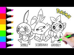 Our coloring pages require the free adobe acrobat reader. Pokemon Shield And Sword Starters Coloring Book Pages For Kids Speed Coloring Youtube