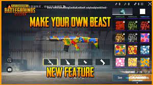 Pubg Mobile New Gun Skin Craft Features Make Your Own Gun Beast Pubgm Youtube