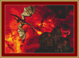 Small dragon cross stitch patterns. Dragon Cross Stitch Pattern On Storenvy