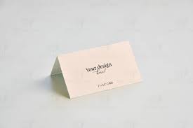 Place Card Mockup Folded Business Card Mockup 2x3 5 Inches Card Psd Smart Object Folded Wedd In 2020 Wedding Name Cards Folded Business Cards Business Card Mock Up
