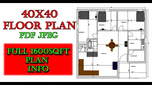 Easy cabin designs 24x40 country classic 3 bedroom 2 bath plans package, blueprints & material list. 40x40 Floor Plan South Facing Plan 2019 1600sqft Floor Plan Youtube