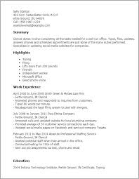 clerical position clerical work resume