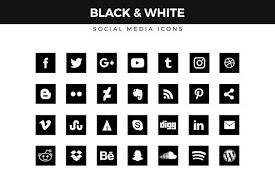 Black And White Social Media Icons Png Black White Social Media Icons Social Media Icons Free Media Icon Social Media Icons