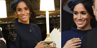The beautiful ring contains a padparadscha sapphire surrounded by diamonds. Meghan Markle Wore Unique Rings At Princess Eugenie S Wedding Which You Can Still Buy