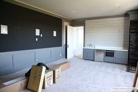 This is why we have turned our attention towards small home theater and media room ideas the first thing you want to decide when you are planning for a small home theater is to decide on the size of. Theatre Room With Grey Paint And Appliances The Sunny Side Up Blog