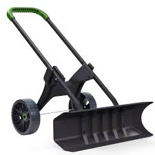 Vertex Snodozer Rolling Snow Shovel On Wheels With 30 In Heavy Duty Push Plow Blade And 10 In Never Flat Tir Snow Shovel With Wheels Snow Shovel Snow Shovels