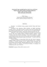 Pdf I Gede Astawa Ungkapan Metaforis Bahasa Bali Dalam Novel Tresnane Lebur Ajur Setonden Kembang Karya Djelantik Santha I Gede Astawa Academia Edu