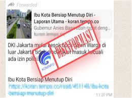 Ketika jakarta lockdown, arus pemasokan ini akan terganggu dan membuat jakarta akan jakarta menyumbang hingga 20% dari angka inflasi nasional. Kementerian Komunikasi Dan Informatika