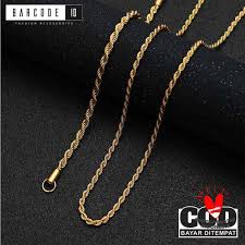 Kombinasi warna membuat desain lebih hidup. Jual Kalung Titanium Anti Karat Tamparan 0 4 Mm Warna Gold Original Barcode Id Terbaru Juni 2021 Blibli