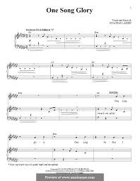 One Song Glory By J Larson Sheet Music On Musicaneo