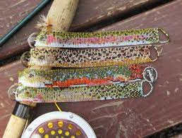 Lochlaven Brown Trout Hand Loomed Seed Bead Bracelet Beaded Hat Bands Loom Beading Beads