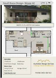 Small And Tiny Home Plan 1 Bedroom Small Home Design 455 Etsy Small House Design House Design House Plans Australia