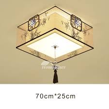 Kitchen Ceiling Light Flush Mount Fabric Wrought Iron Square Hanging