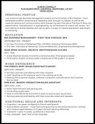 Cv Example Studentjob Ie