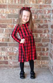 Girls Red Buffalo Plaid Dress Girls Dress Baby Dress Buffalo Plaid Dress Plaid Dress Fashion