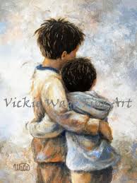 Two Brothers Hugging Art Print Two Sons Two Little Boys Etsy In 2020 Brothers Art Art Little Boy Drawing