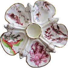 Wedgwood Dolphin Antique Oyster Plate Majolica Assiette Porcelaine Bols Objets