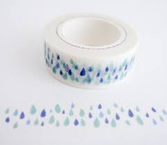Single Roll Of Washi Masking Tape With Blue And Green Raindrops Pattern Great For Travel Journals Scrapbooking Gift Wr Washi Tape Planner Planner Washi Tape