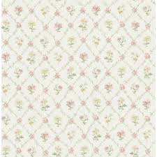 Satin Diamond Floral Wallpaper 32 81 Feet Long X 20 5 Inchs Wide Blush Sky Blue On Sale Overstock 30270690