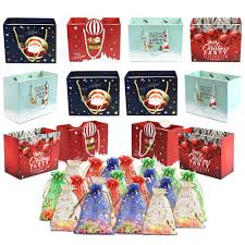 32 Count Christmas Gift Large Bags Bulk Set Wrapping Holiday Assorted Sheer Organza Easy Ba Christmas Gift Bags Valentines Gift Bags Christmas Crafts For Gifts