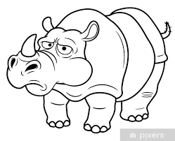 Check spelling or type a new query. Fotomural Ilustracion De Dibujos Animados De Rinoceronte Libro De Colorante Pixers Vivimos Para Cambiar
