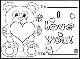 Valentines day coloring page with few details for kids. Printable Valentines Day Cards Teddy Bears Coloring Pages Free Kids Coloring Pages Printable