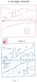 Come Disegnare Un Paesaddio Marino Prospettiva Come Disegnare Disegni Di Paesaggi Paesaggi