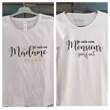 Tee Shirt Couple Monsieur Madame T Shirt Monsieur Madame Etsy Cadeau Pour Maries T Shirt Monsieur Madame Cadeau Mariage