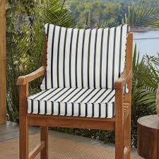 Whitten Stripe Indoor Outdoor Sunbrella Lounge Chair Cushion In 2020 Lounge Chair Cushions Chair Cushions Outdoor Sofa Cushions
