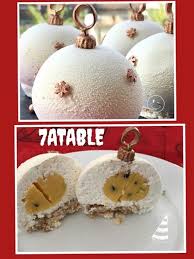 Spheres 3d Au Coco Et Cremeux Aux Fruits 7 A Table Gateau Boule Dessert Noel Gateau Noix De Coco