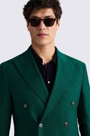 Slim Fit Emerald Matte Linen Jacket
