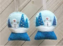 Snow Globe Christmas Ornament Kit Diy Felt Embroidery Sewing Etsy In 2021 Felt Ornaments Patterns Felt Ornaments Christmas Ornament Pattern