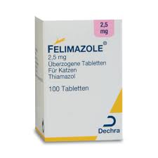 Die verbindung hemmt die funktion der schilddrüse und wird daher in der medizin als arzneistoff ( thyreostatikum ) zur behandlung einer schilddrüsenüberfunktion ( hyperthyreose , feline hyperthyreose ) eingesetzt. Felimazole 2 5 Mg Tabletten 100 Stuck Dk Pharma Gmbh
