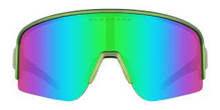 Hard Thunder Wrap Around Sunglasses Polarized Full Shield Green Lens Satin Metallic Green Frame Sunglasses 59 Us Blenders Eyewear