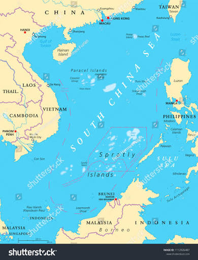 South China Sea Islands Political Map Stock Vector (Royalty Free)  1112926487 | Shutterstock