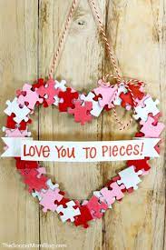 Lots of inspiration for 45+ crafts using pieces that you would throw away. Love You To Pieces Diy Valentine Wreath The Soccer Mom Blog