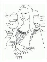 Mona Lisa Coloring Page Printable K5 Worksheets Dipinti Artistici Leonardo Da Vinci Dipinti