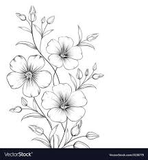 Linum Flower Vector Image On Flores Faciles De Dibujar Pintura Modelo Disenos De Arte Bordados A Mano