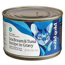 Solid Gold Five Oceans Holistic Grain Free Wet Cat Food Sea Bream Tuna In Gravy All Life Stages 6oz Can 16 Count You Canned Cat Food Cat Food Wet Cat Food